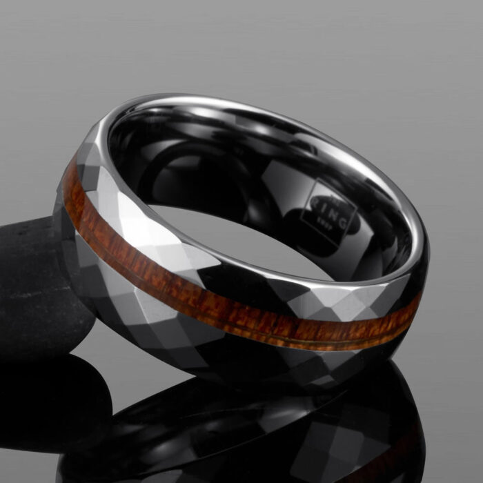 Koa Titan ring, view 1